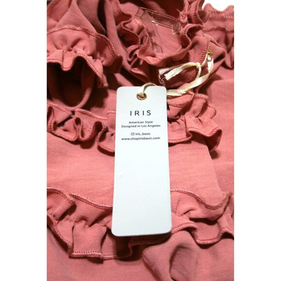 Iris Womens Small Pink Ruffle Babydoll Romper One Piece Loungewear Coquette Soft - Picture 4 of 7